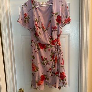 All in Favor purple wrap dress